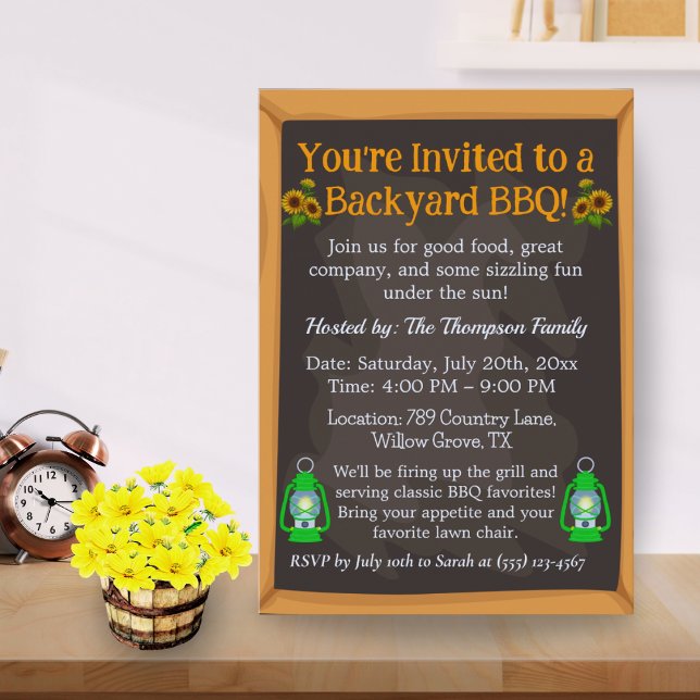 Farmhouse BBQ Invitation – Rustic Lantern Design (Creator Uploaded)