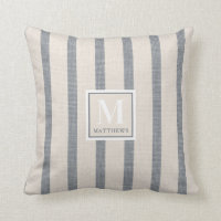 Farmhouse Beige and Country Blue Name Monogram