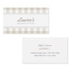 Farmhouse Beige Buffalo Plaid Business Card