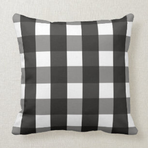 FARMHOUSE BLACK AND WHITE GINGHAM CHECK CUSHION