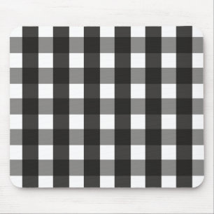 FARMHOUSE BLACK AND WHITE GINGHAM CHECK MOUSE PAD