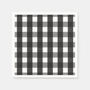 FARMHOUSE BLACK AND WHITE GINGHAM CHECK NAPKIN