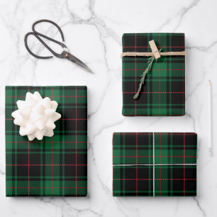 Farmhouse black red rustic tartan plaid pattern wrapping paper sheet