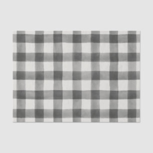 Farmhouse Black & White Buffalo Plaid Tissue Paper