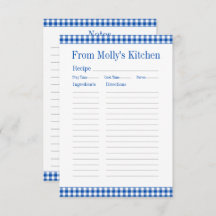 Farmhouse Blue and White Gingham Plaid Recipe