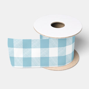 Farmhouse Blue Buffalo Check Satin Ribbon