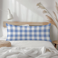 Farmhouse Blue Rustic Gingham Check Plaid
