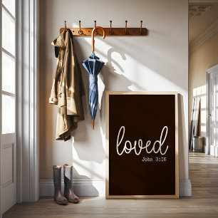 Farmhouse Brown Love Faith Quote minimalist Poster