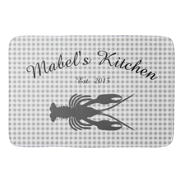 Farmhouse Cajun Crawfish Monogram Kitchen Mat (Front)