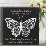 Farmhouse Chalkboard Style in Memory Butterfly  Wooden Box Sign<br><div class="desc">Use the existing phrase or change to your favourite encouraging phrase or quote to add to the thoughtfulness of this memorial keepsake. Cherish the ones you have loved and lost or give it as a gift to help others heal in a time of loss. The name, date and phrase are...</div>