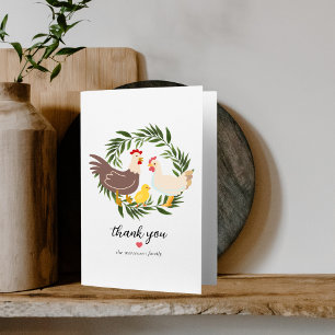 Farmhouse Chick Baby Shower Thank You Card