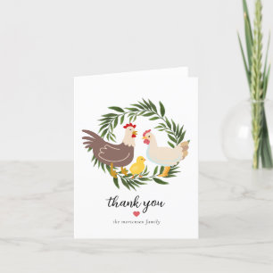 Farmhouse Chick Baby Shower Thank You Card