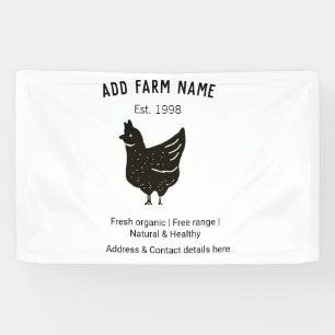 Farmhouse chicken eggs add name year address conta banner