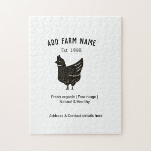 Farmhouse chicken eggs add name year address conta jigsaw puzzle