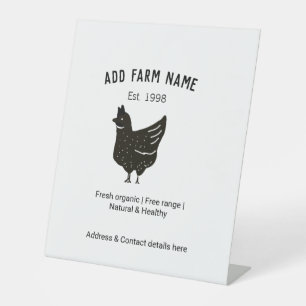 Farmhouse chicken eggs add name year address conta pedestal sign