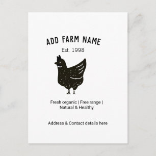 Farmhouse chicken eggs add name year address conta postcard