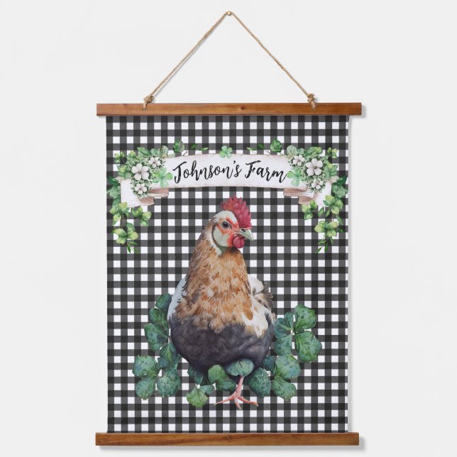 Farmhouse | Chicken | Personalised  Hanging Tapest Hanging Tapestry (Front)