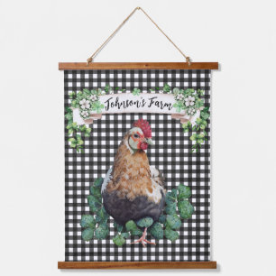 Farmhouse Chicken Personalized Hanging Tapest Tapestry