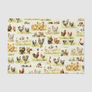 Farmhouse Chicken Tissue- Decoupage or Wrap Tissue Paper