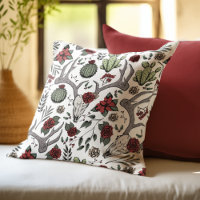 Farmhouse Christmas Floral Deer Skull Antlers