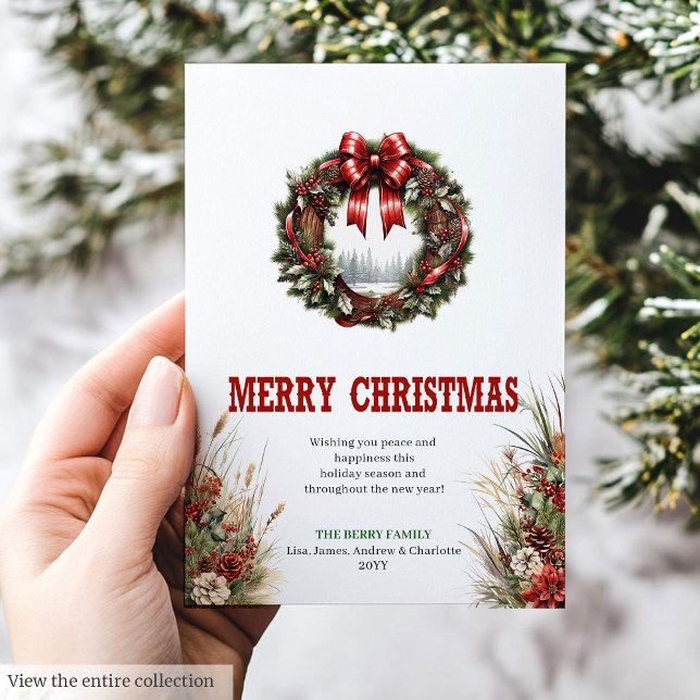 Farmhouse Christmas greeting card red green (Farmhouse Christmas greeting card red green

)