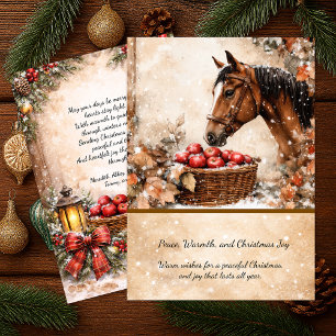 Farmhouse Christmas Horse Winter Scene Card