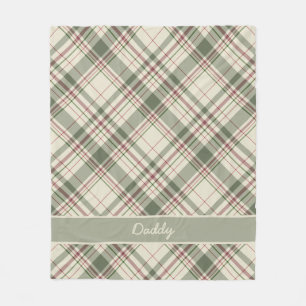Farmhouse Christmas Plaid with name  Fleece Blanket