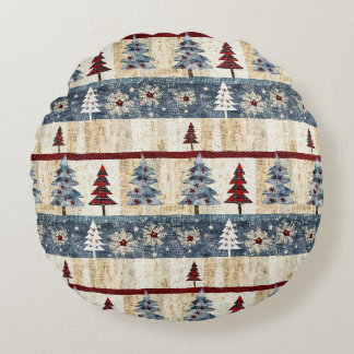Farmhouse Christmas Round Cushion