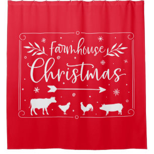 Farmhouse Christmas  Shower Curtain