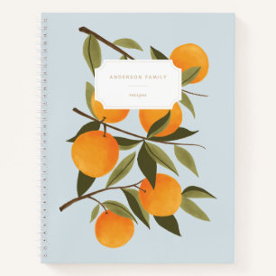 Farmhouse Citrus Orange Branch Recipe Book