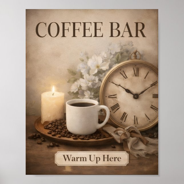 Farmhouse Coffee Bar Wall Art Print (Front)