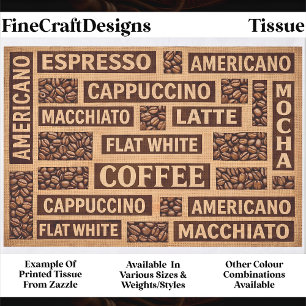 Farmhouse Coffee Lover Typography DC1 Decoupage Tissue Paper