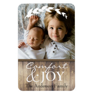 Farmhouse Comfort & JOY Family Photo & Name Magnet