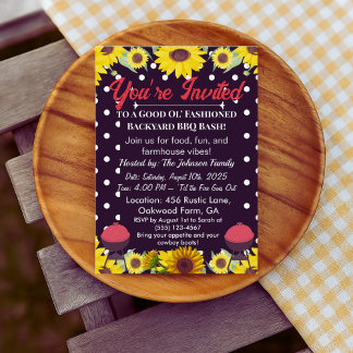 Farmhouse Cookout Invites – Grill & BBQ Pig-roast