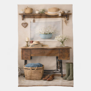 Farmhouse Cottagecore Vintage Rustic Kitchen Towel