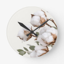Farmhouse Cotton Botanical Wall Clock Neutral