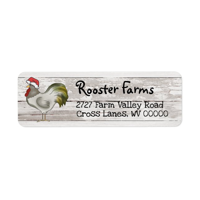 Farmhouse  Country  Address Label with Rooster (Front)