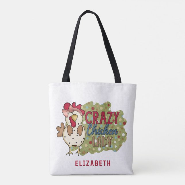 Farmhouse Country Chicken Farm Name Tote Bag  (Back)