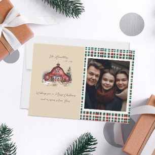 Farmhouse Country Christmas One Photo Holiday Card