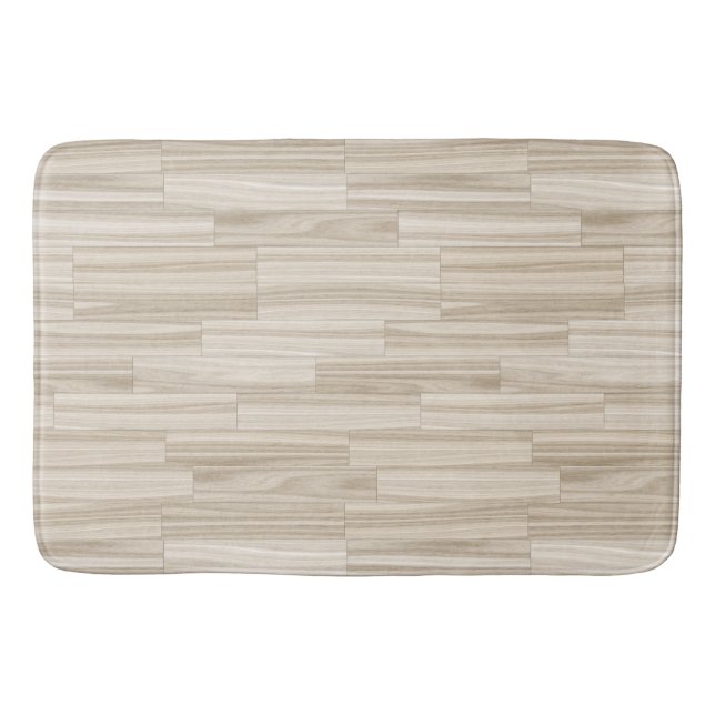 Farmhouse Country Natural Wood Plank Cute Pattern Bath Mat (Front)