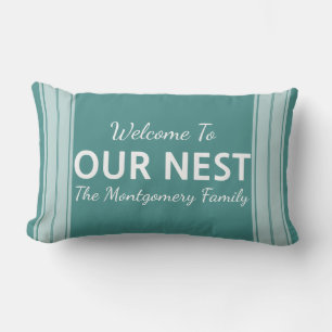 Farmhouse Country Welcome To Our Nest Family Name Lumbar Cushion