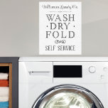 Farmhouse Distressed Self Serve Laundry Signature Canvas Print<br><div class="desc">This simple farmhouse style canvas wall art is the perfect accent for your laundry room. Personalise it with your desired name. Design includes copyright material of Cricut.</div>