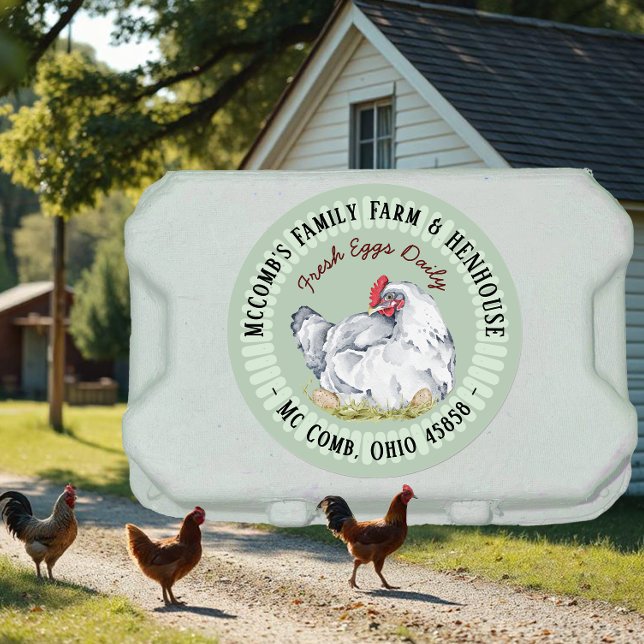 Farmhouse Egg Carton Label Hen with Eggs (Creator Uploaded)