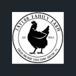 Farmhouse Eggs Family Farm Vintage Round Chicken   Rubber Stamp<br><div class="desc">Organic Eggs Family Farm Vintage Rustic Chicken for your farmhouse production,  hand drawn by me. Round shape</div>