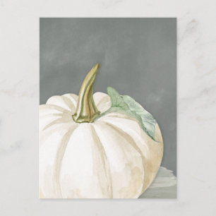 Farmhouse fall white pumpkin postcard
