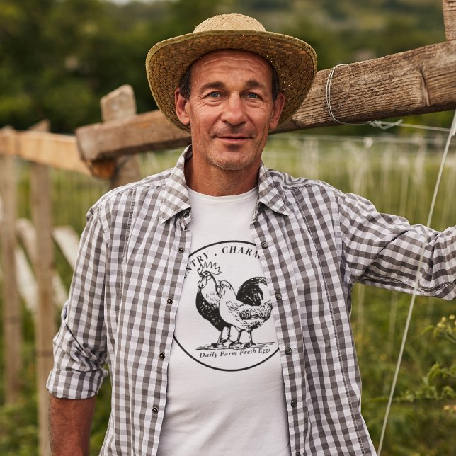 Farmhouse Farmer Chicken Rustic Country T-Shirt (Creator Uploaded)
