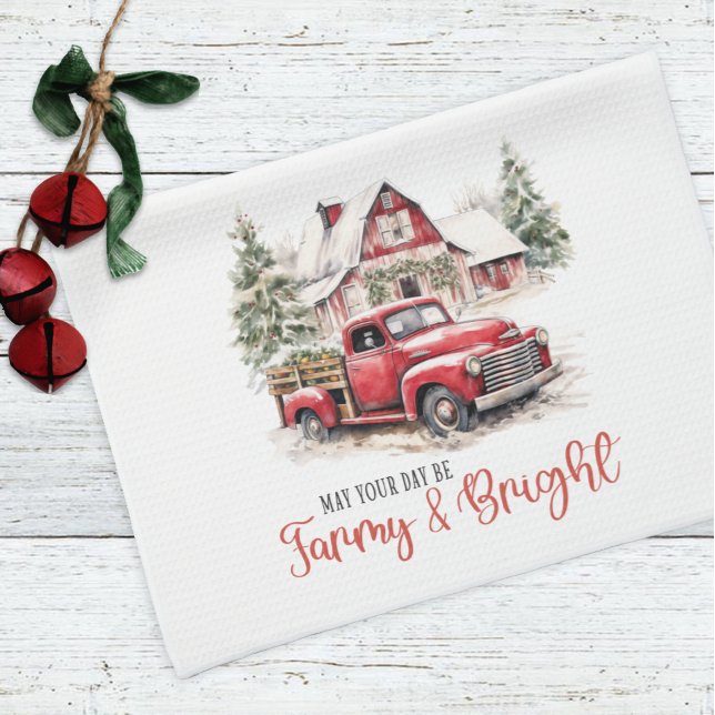 Farmhouse Farmy & Bright Country Christmas  Tea Towel (Creator Uploaded)