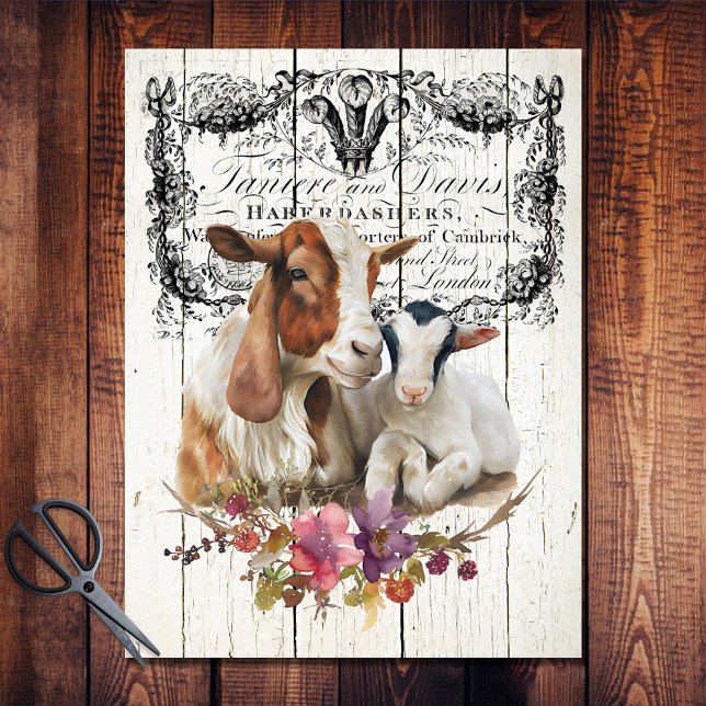 Farmhouse Floral Boer Goats Tissue Paper (Creator Uploaded)