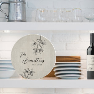 Farmhouse Floral Custom Established Year Cutting Board