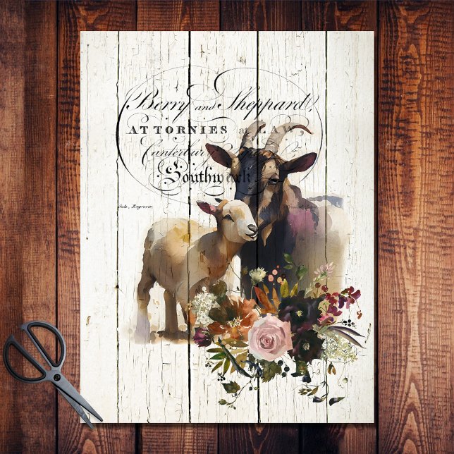 Farmhouse Floral Nubian Goats Tissue Paper (Creator Uploaded)